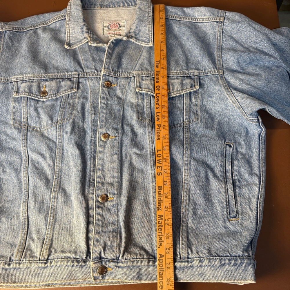 Vintage Bugle Boy Light Blue Denim Trucker Jacket Y2K 90’s Biker 100% Cotton - Picture 13 of 13